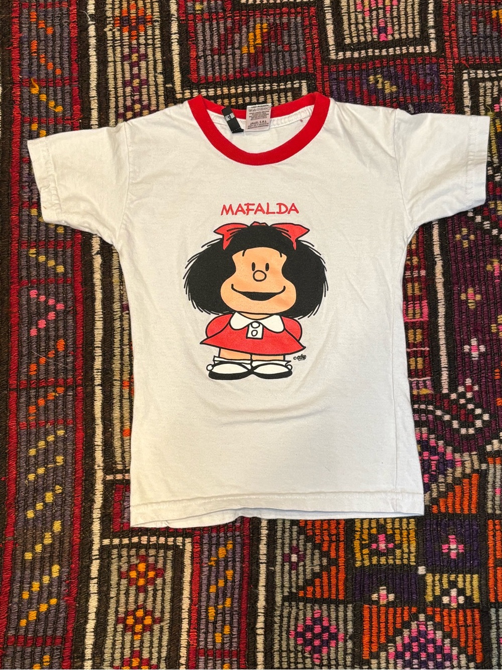 Mafalda Ringer Tee Shirt in Quino Original Tag Size 4 Rare